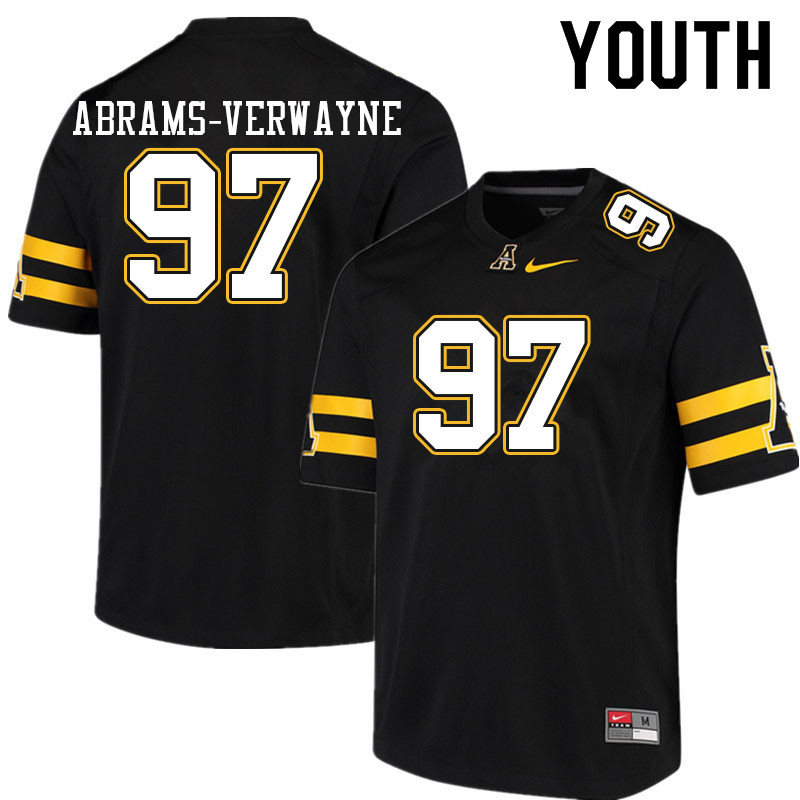 Youth #97 Kevin Abrams-Verwayne Appalachian State Mountaineers College Football Jerseys Sale-Black